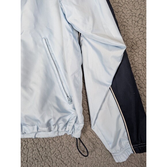 Fuda Sport Women's Blue Hooded Zip Up Lined Poly Cotton Jacket Color Block M - Picture 2 of 8